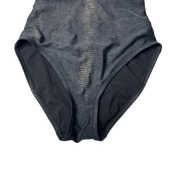 Vince Camuto Snakeskin One-Piece Swimsuit Womens sz 6 Metallic Foil - Picture 4 of 10